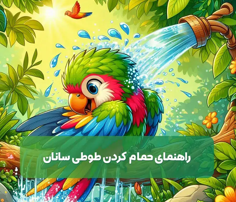 حمام کردن طوطی‌ها